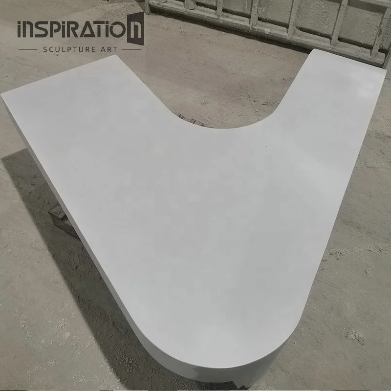Amazing Design Public Concrete Park Modern GRC(Glass Fiber Reinforced Concrete) Outdoor Garden Curved Patio Bench