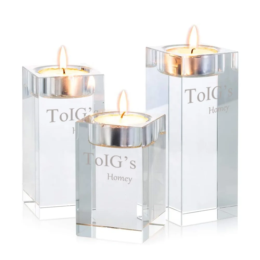 КВАДРАТНЫЙ Хрустальный подсвечник Boming, набор подсвечников, хрустальный куб, подсвечник для дома, украшения для стола