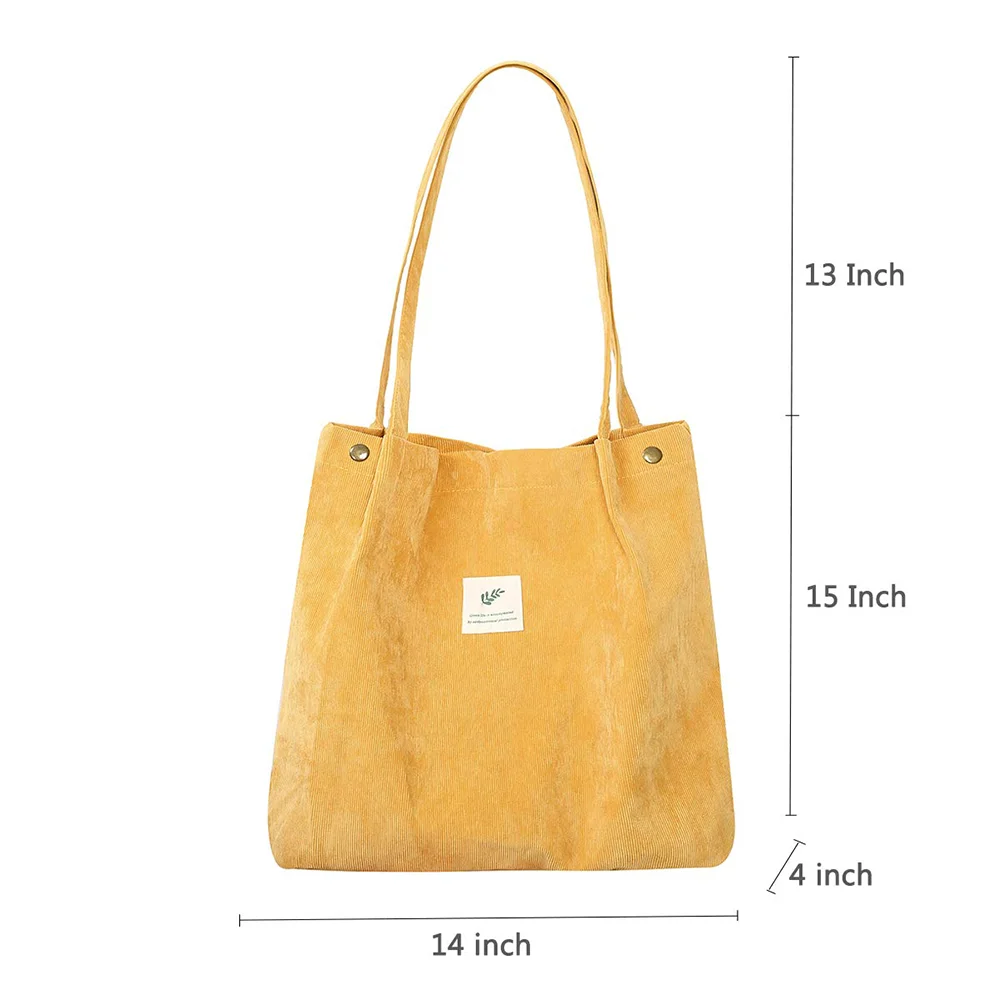 Hot Sale Fashion Canvas Shoulder Bag Reusable Girl Women's Corduroy