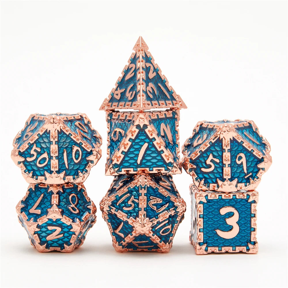 Metal Dice Dragon Scale Design Dnd Dice Dungeon And Dragon Polyhedron