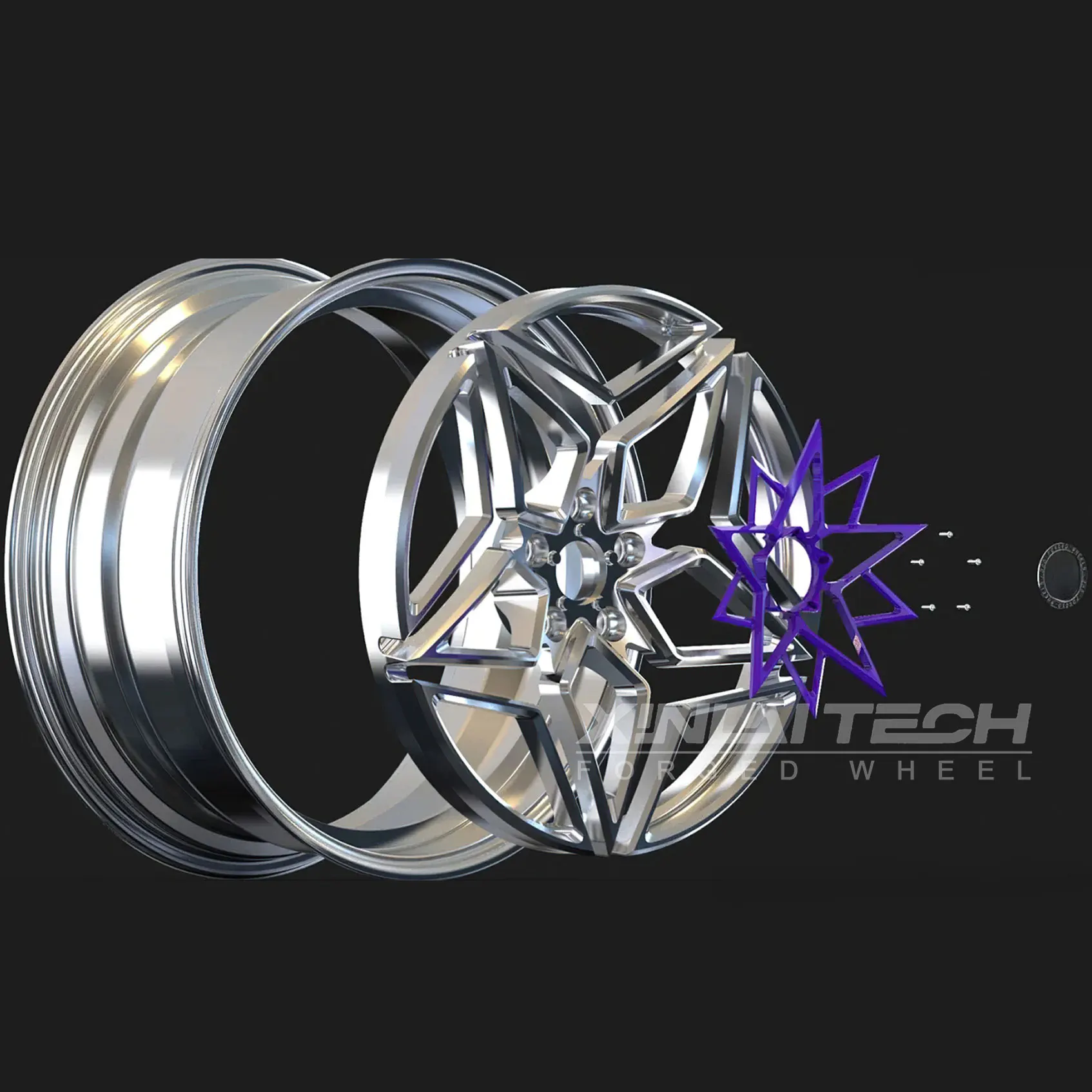 XL 2-Piece Deep Dish Concave Chrome Heart Wheel Alloy Forged Wheels 5x114.3 5x120 5x112 Custom Forging Racing Car Wheel - Image 6