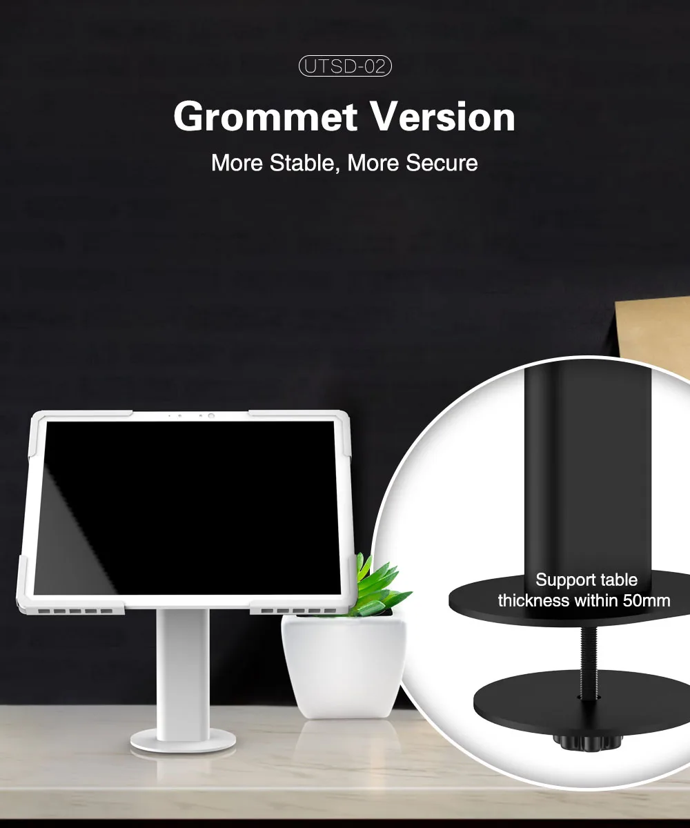 Stable Metal Tablet Stand With Enclosure Adjustable Desktop Tablet ...