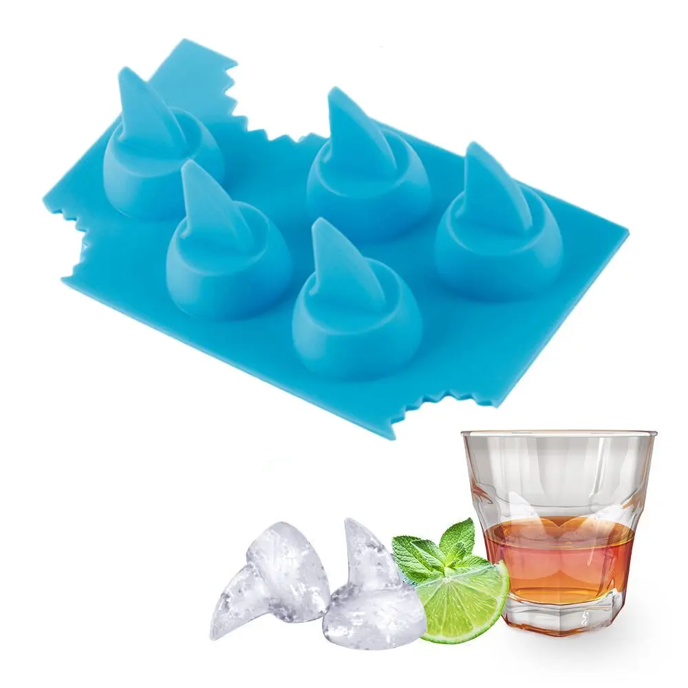 Drink Ice Tray Cool Shark Fin Shape Ice Cube Freeze Mold Ice Maker Mould  13.2*