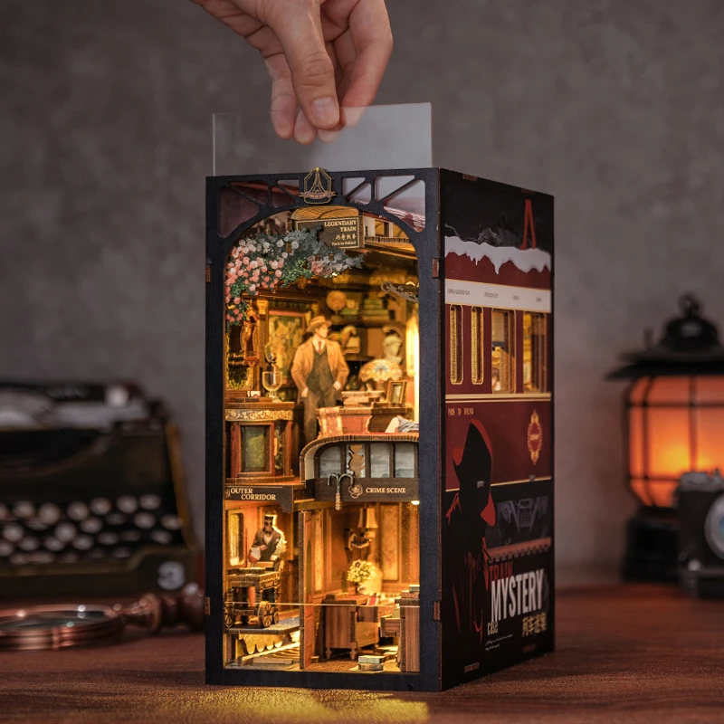 CuteBee New Style  DIY Book Nook Detective Miniature Dollhouse with Dust Cover Book Nook Kit Jigsaw Puzzle Use As Gift Ideas