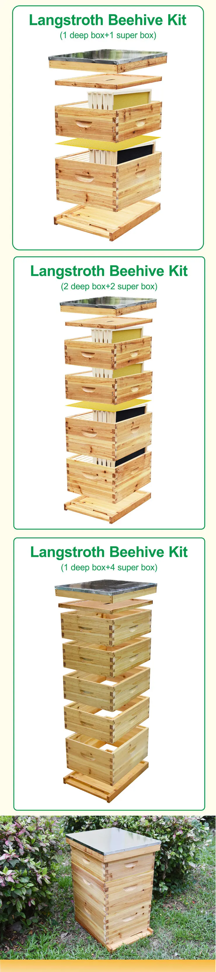 Benefitbee Langstroth Beehive Kit bee hives complete beekeeping bee hive kit with 10 frames