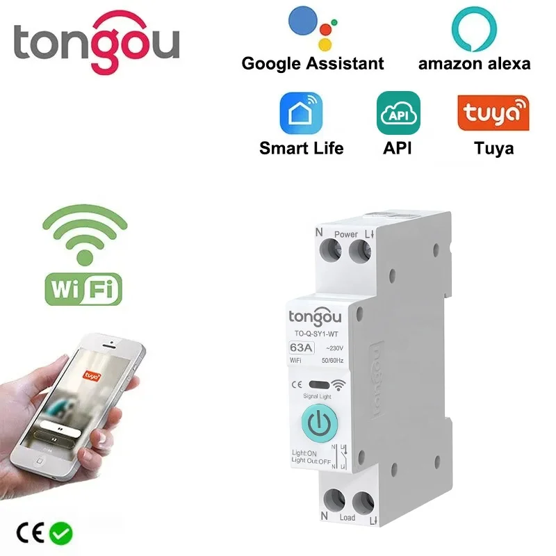 Interruttore Wi-Fi Intelligente Fai Da Te 1P+N, Compatibile Con Alexa E Google Assistant 10a Con Telecomando E Timer Smart Life Tuya 98665466