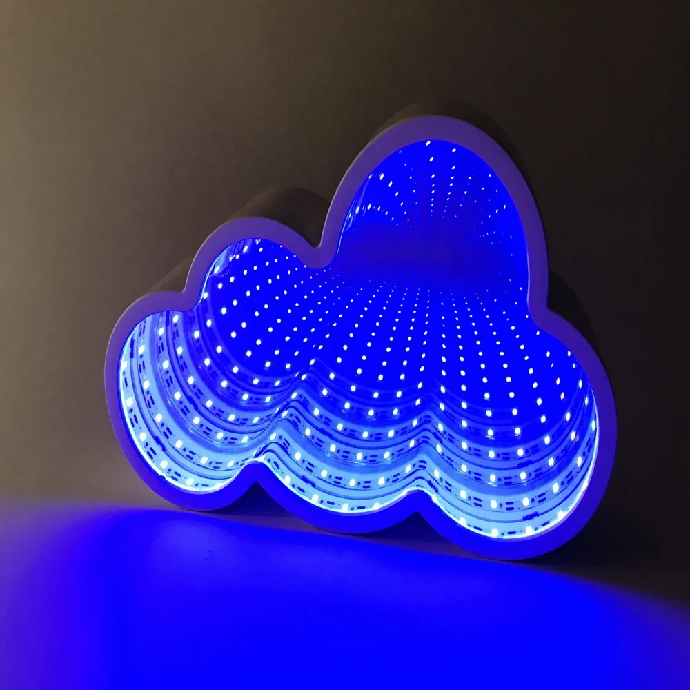 White Cloud Shape LED Light Infinity Mirror Tunnel Lampe