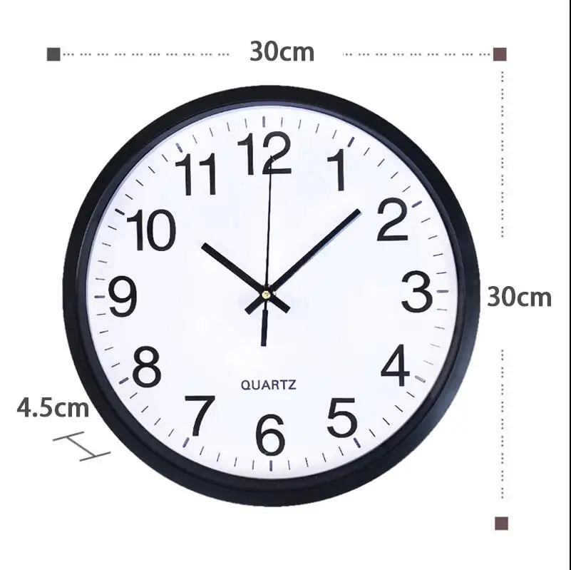 Оптовая продажа с фабрики рекламных подарков 12 дюймов круглые пластиковые кварцевые настенные часы вы легко сможете повесить в любом