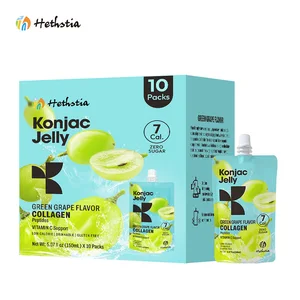 Vegetarian Konjac Jelly Fruity Bag Snacks Grape Fruit No Sugar Non-GMO Low Calorie Allergen Free Shirataki