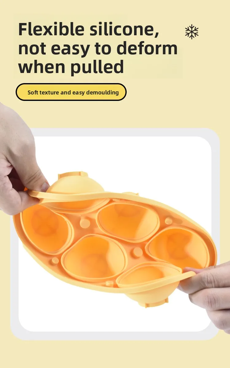 Food Grade Silicone Six-Hole Circular Ice Hockey Mold Eco-Friendly Freezing Ice Tray for Household Whiskey with Lid details