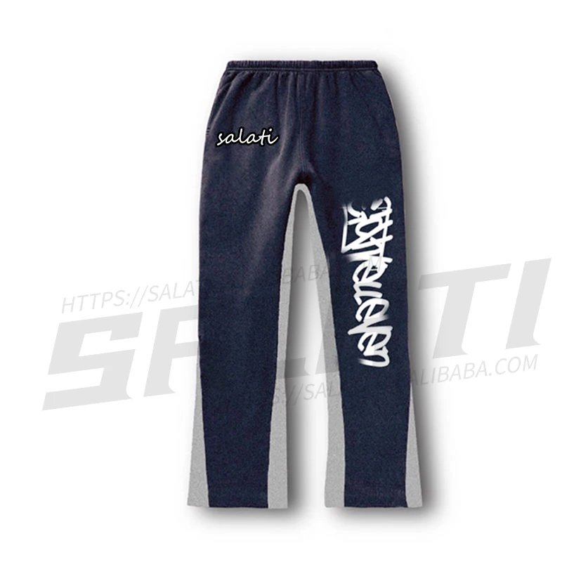 Salati Custom Essentials Manufacturer Track Jogger Flared Sweat Pants 100% Cotton 500 GSM Oversized Baggy Sweatpants for Men gallery 3
