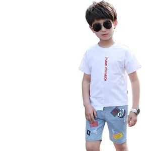 2021 Summer Boys Clothing Sets Wholesale Comfortable Casual Letter Print 2PCS Suit Short Sleeve Baby Boy Girl Kids Clothes