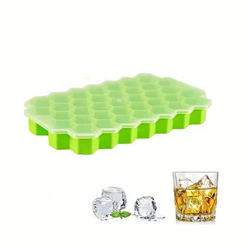Custom reusable Hexagonal BPA free easy release ice cube mould silicone mold silicone ice cube tray