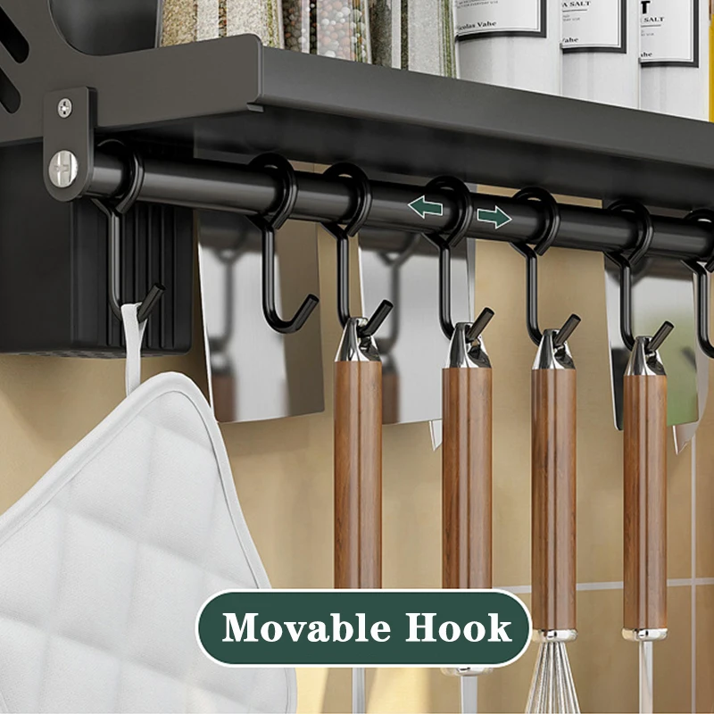 Stainless Steel Wall Mounted Knife Holder Tableware Storage Shelving ...