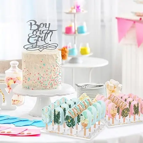 Cakesicle Stand Display 16 Hole Ice Lolly Sticks Holder Cake Pop Stand for Dessert Table Clear Acrylic Cake Stand