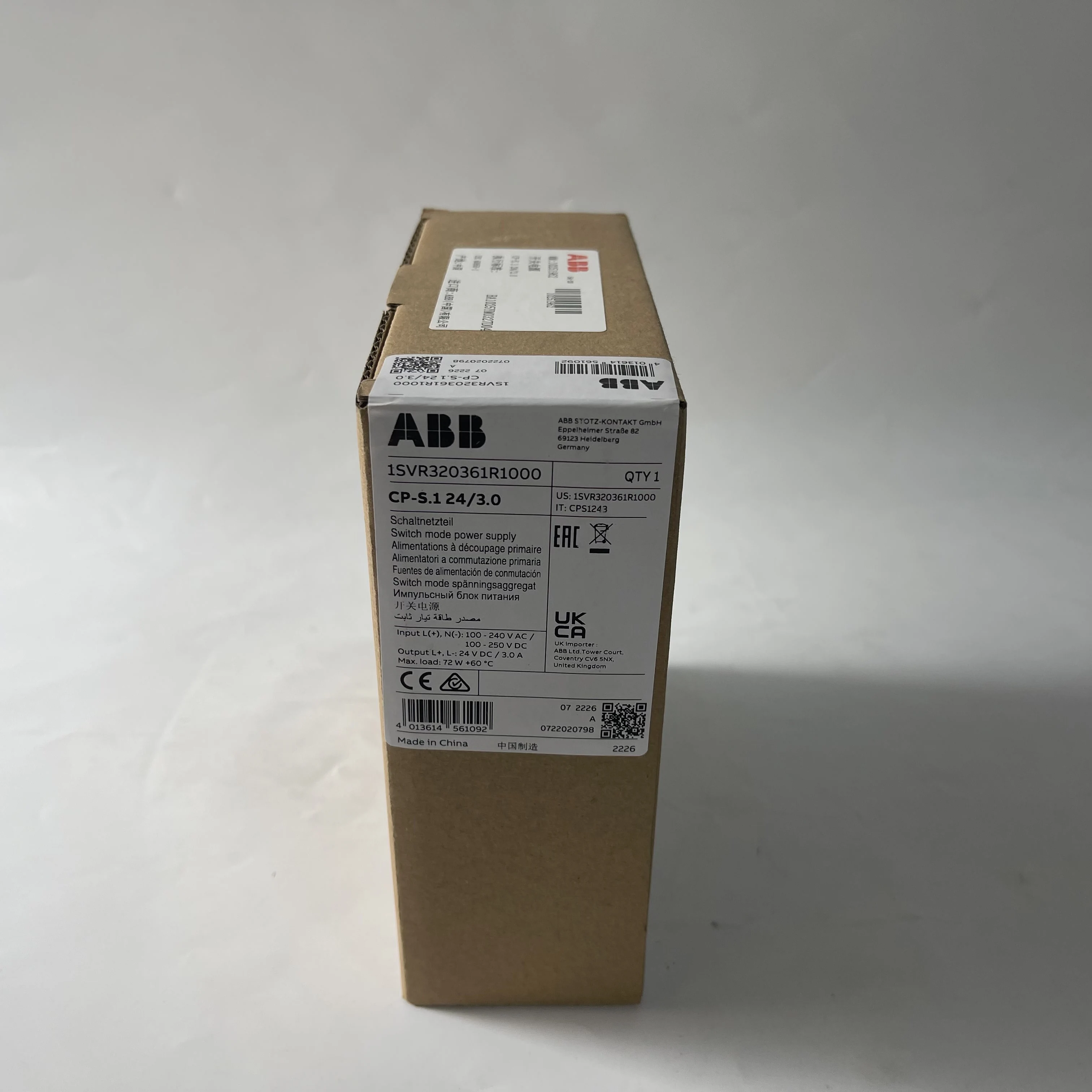 ABB Switch Mode Power Supply 1SVR320361R1000 CP-S.1 24/3.0