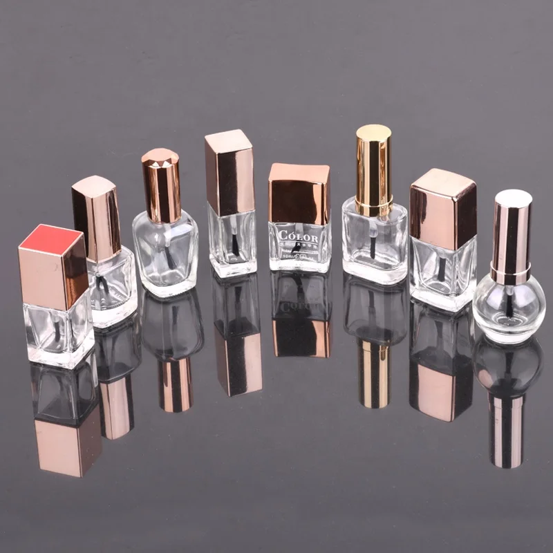 OEM Custom Private Label  Empty Uv Gel Cosmetic Glass Bottle Nail Polish Glass Bottle