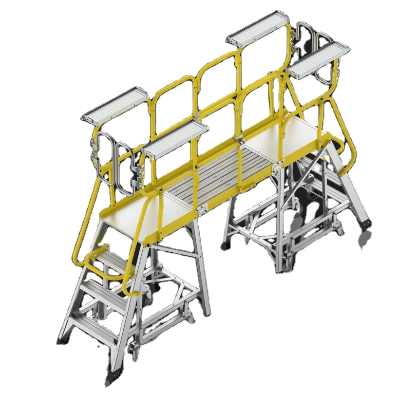Customized Madular Aluminum Assembly Handrail Work Platform Stairs Aluminum Movable Step Work Platform Insulation Ladders
