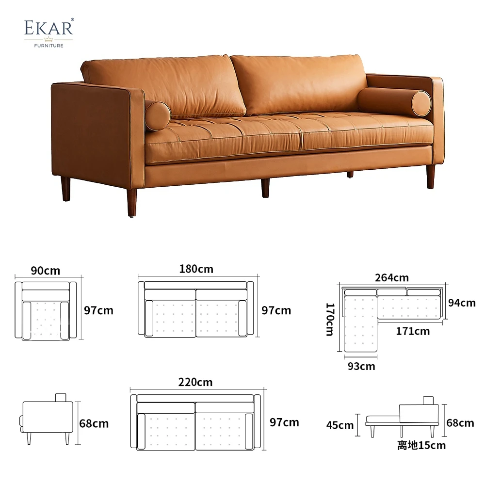 product new design ekar luxury oiled leather living room sofa-68