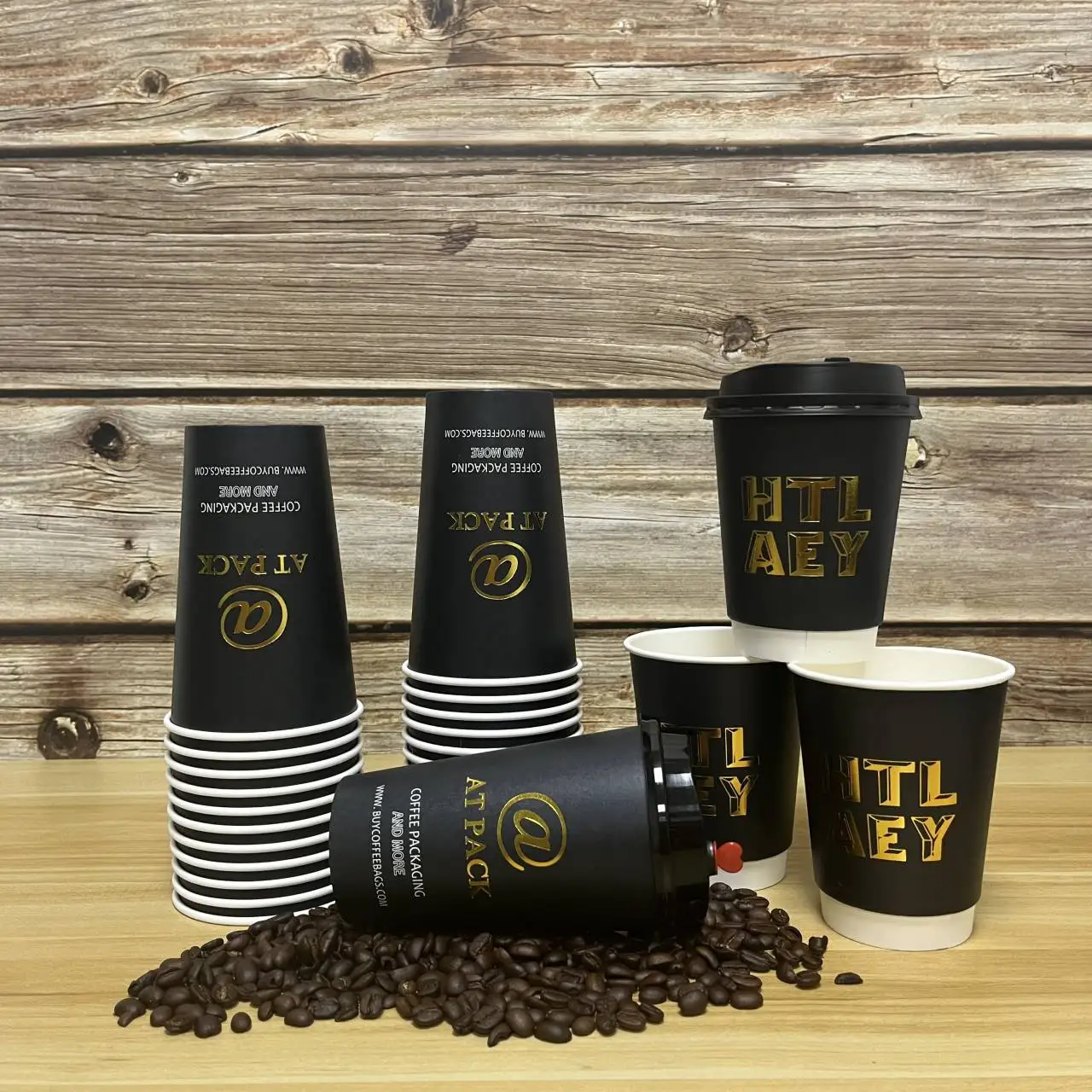 AT PACK Hot Stamp Coffee Cups - Customizable & Disposable