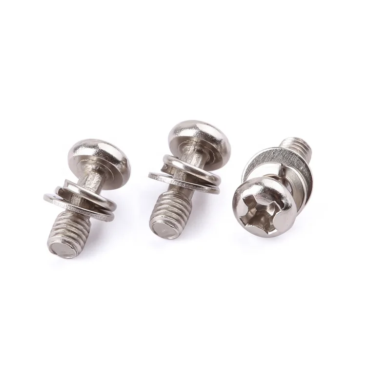 Customization fasteners phillips pan head spring washer flat gasket carbon steel machine screws