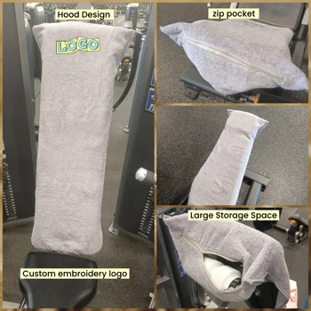 Serviette Microfibre De Sport 80x190 Cm - Très Absorbante, Rapide Séchage, Avec Poche Zippée Et Aimant