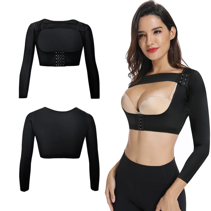 Front Buckle Shaping Tops, 3/4 Sleeve Posture Corrector Compression Slimmer  Crop Top, Women's Underwear & Shapewear