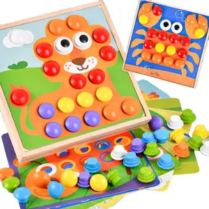Wholesale Safe Fun Cognitive Mushroom Peg Wooden Toys for Early Learning