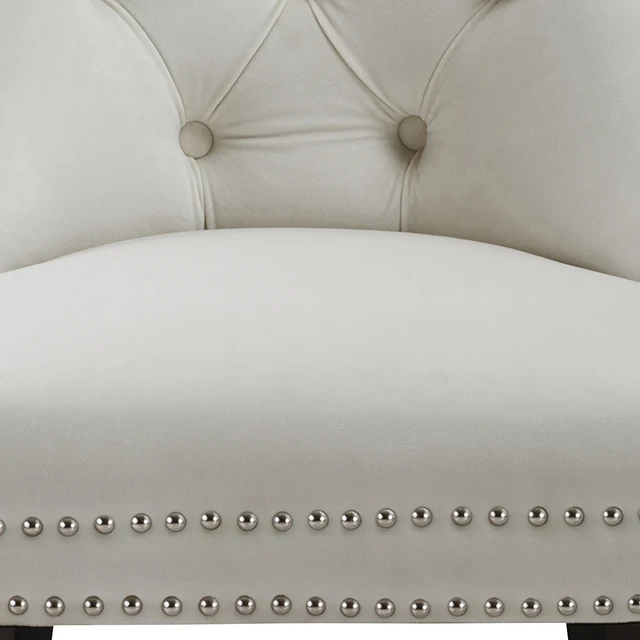 Modern Luxury Wingback Velvet Furniture Luxury Tufted White Single Restaurant Dining Chairs details