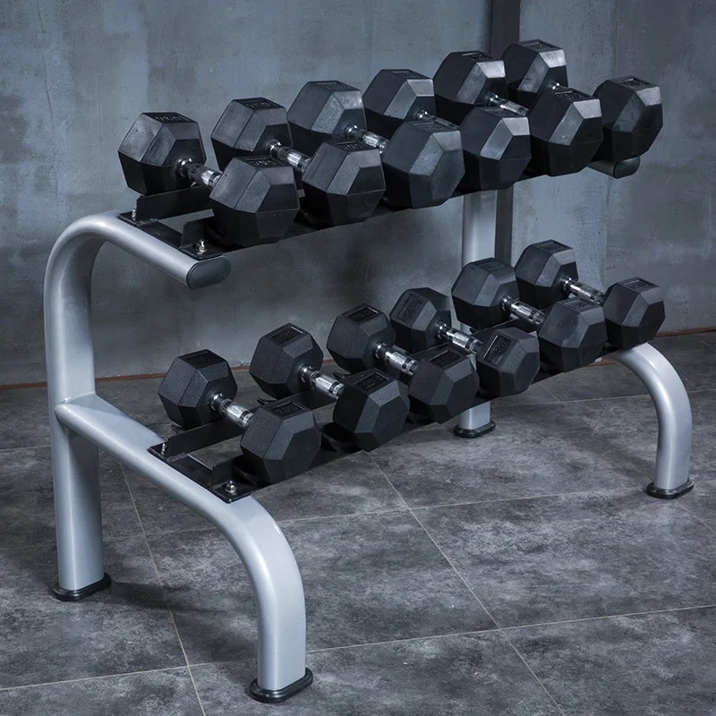 Wholesale Custom Logo Iron Rubber Hexagonal Dumbbells Set Free Weights