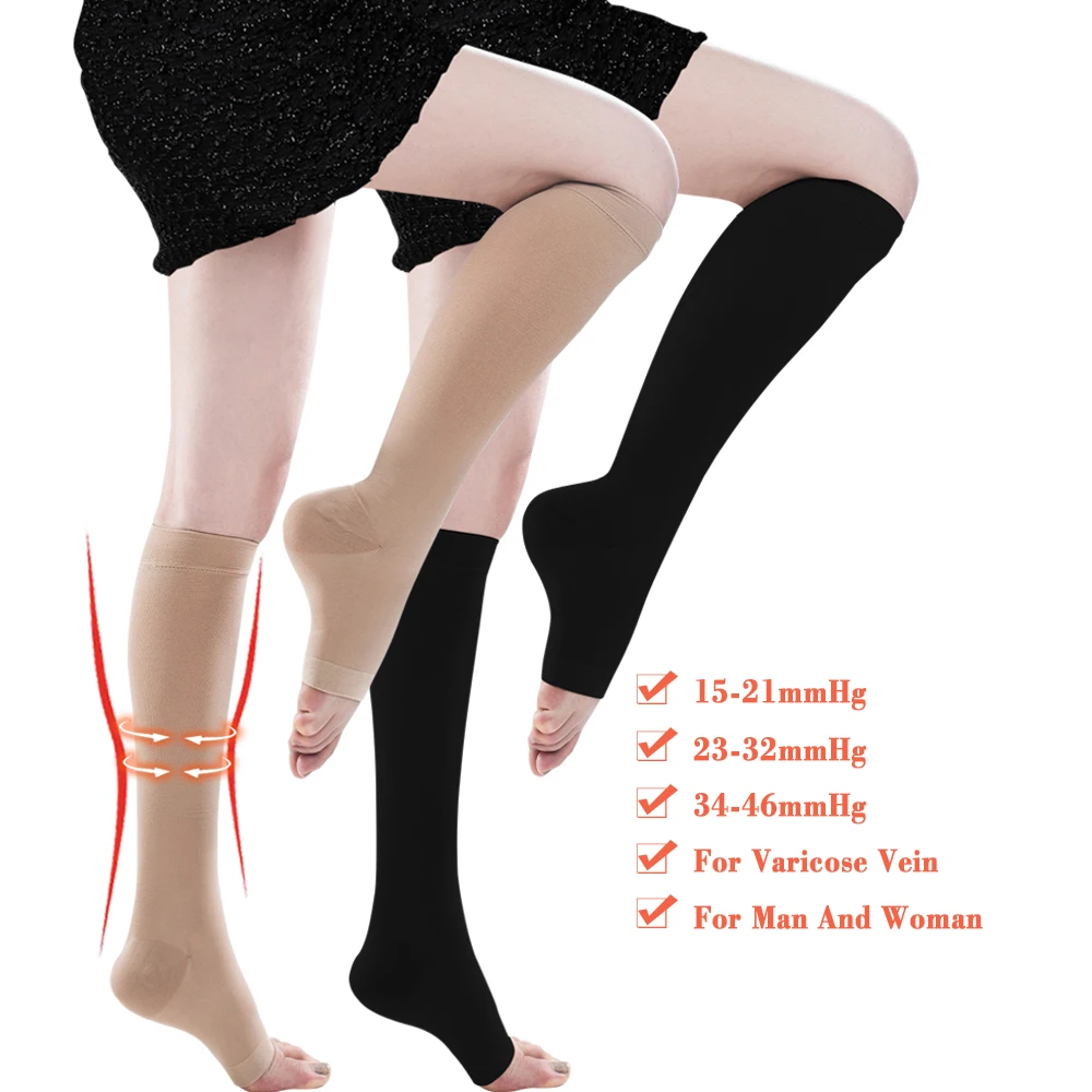 1 Paio Di Calze A Compressione Sopra Il Ginocchio Per Donna E