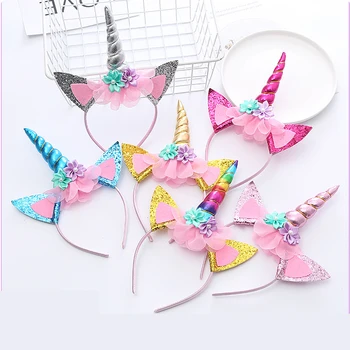 Unicorn Headband fall kawaii hair accessories Children's holiday party hair band cartoon