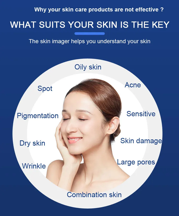 Professional Portable 3d Updated Version Skin Detection Beauty Equipment Facial Skin Analyzer