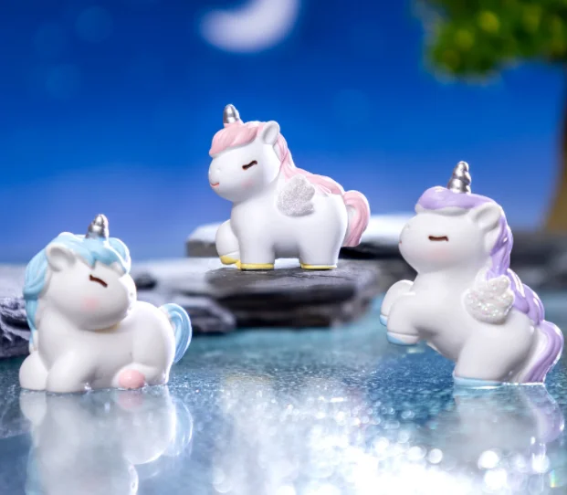 Mini Kawaii Cute DIY Bath Bomb Pink Rainbow Resin Unicorn Toy