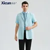 Maglia blu a maniche corte da uomo