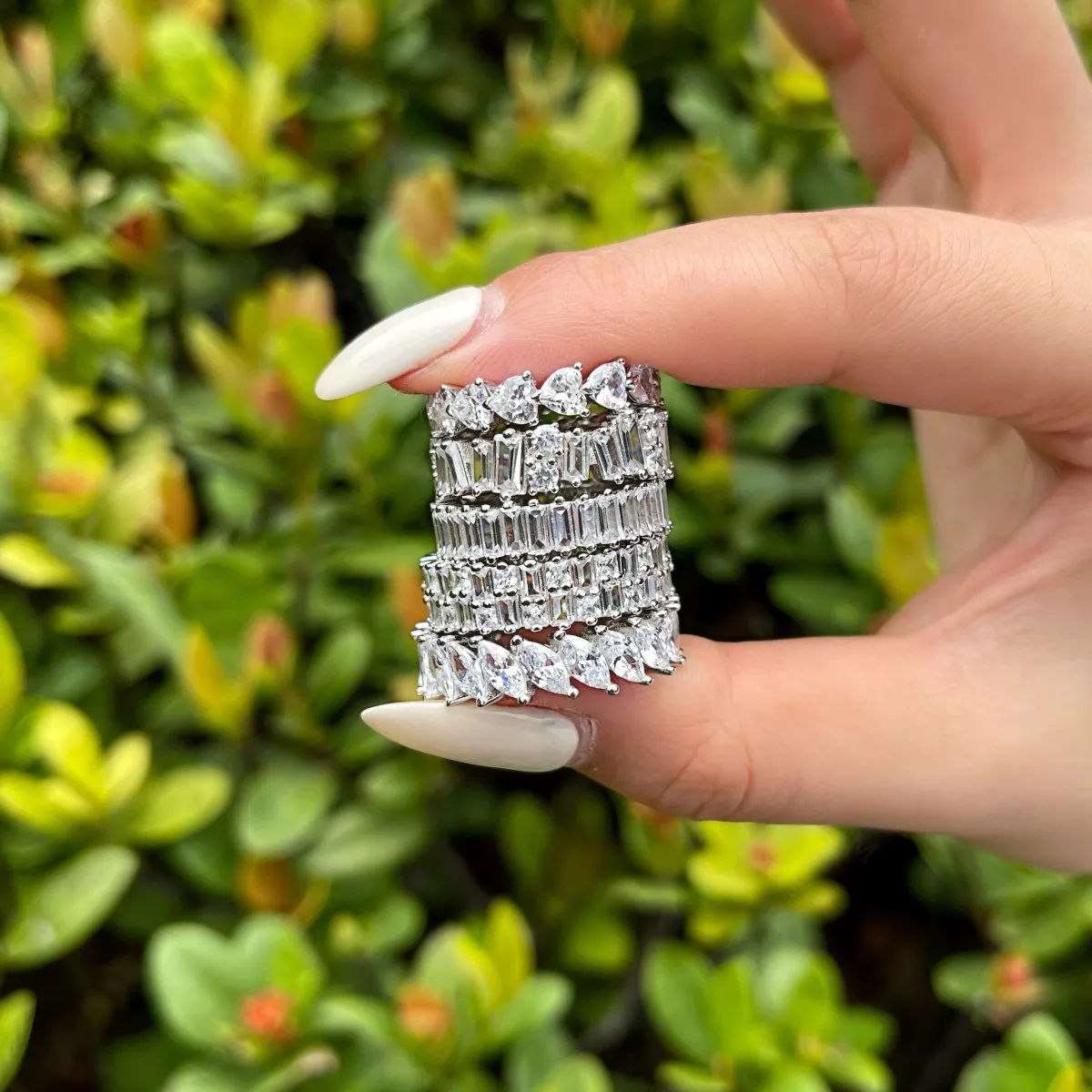 KAKODIY 5A CZ Custom Engagement Wedding Rings Jewelry for Women Cubic Zirconia Jewelry 925 Sterling Silver Stackable Rings detail 3