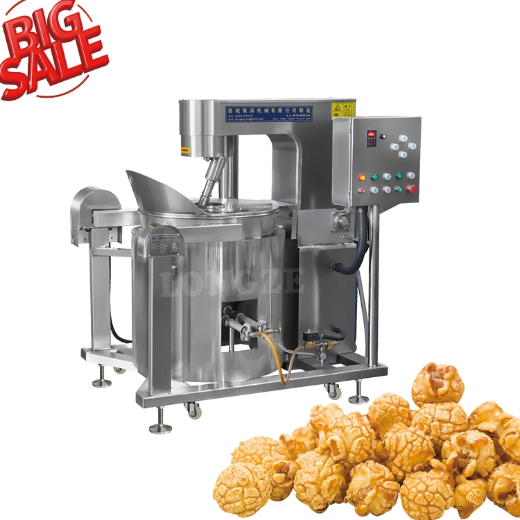 Longze 100L Gas Heating Pop Corn Machine Caramel Flavour Popcorn Making Machine for Supply