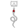Steel bottom pendant-red snake
