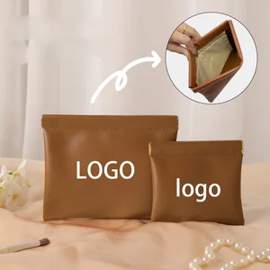 PU Automatic Closure Storage Bag Cosmetic Bag Coin Purse Data Cable Earphone Storage Pouch Mini Portable Lipstick Case Pouch