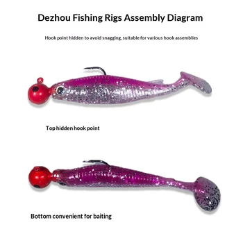 Stainless Steel Artificial Soft Bait Lure for Bass Freshwater Two-Color T-Tail Jig Head Snakehead Mandarin Fish Wholesale – Soft Lure – view 4