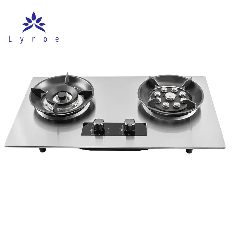 Lyroe Home Kitchen Appliances Propane Gas LPG 2 Stainless Steel Time Control   Gas Hob/Cooktops With Factory Price 3102474