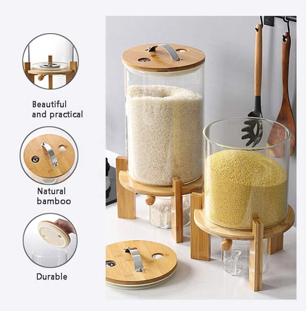 Natural Bamboo Single Cereal Dispenser