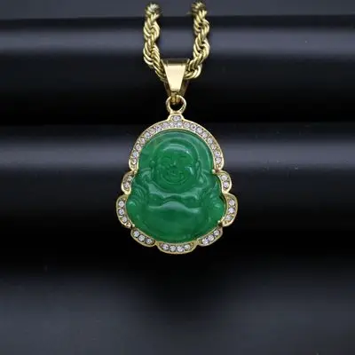 Emerald Buddha Gold Plate Pendant - Spiritual Jewelry for Good Fortune,  Wealth | eBay