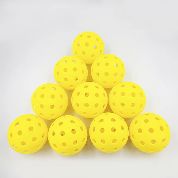 High quality OEM Custom Logo Indoor Pickleball Balls pickleball ball  40 holes PP injecting molding pickleball balls