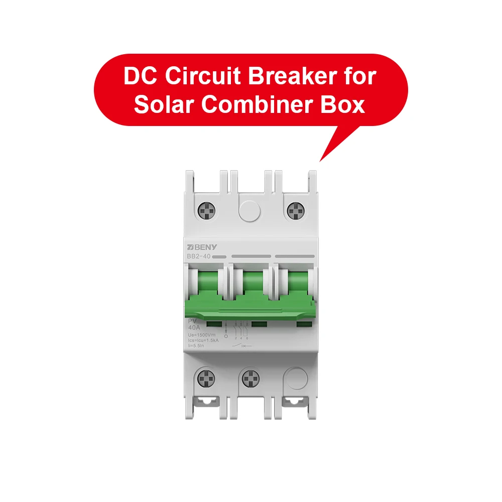 BENY Solar DC  Miniature Circuit Breaker 3P 1500V 40A Mini Circuit Breaker MCB for Photovoltaic Combiner Box