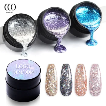 CCO Wholesale New Arrivals UV Gel Nail Polish  Private Label Diamond Platinum Glitter Gel