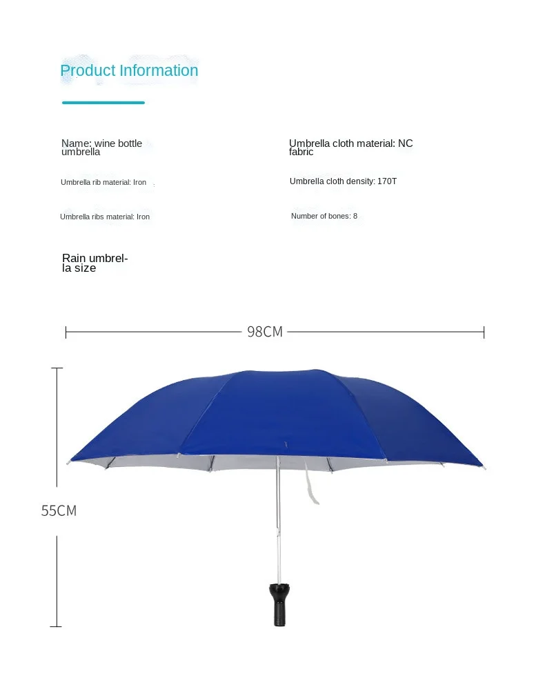 Umbrella in a bottle Foldable  compact gift windproof Anti-UV rain sun  shape wine bottle umbrella with print logo