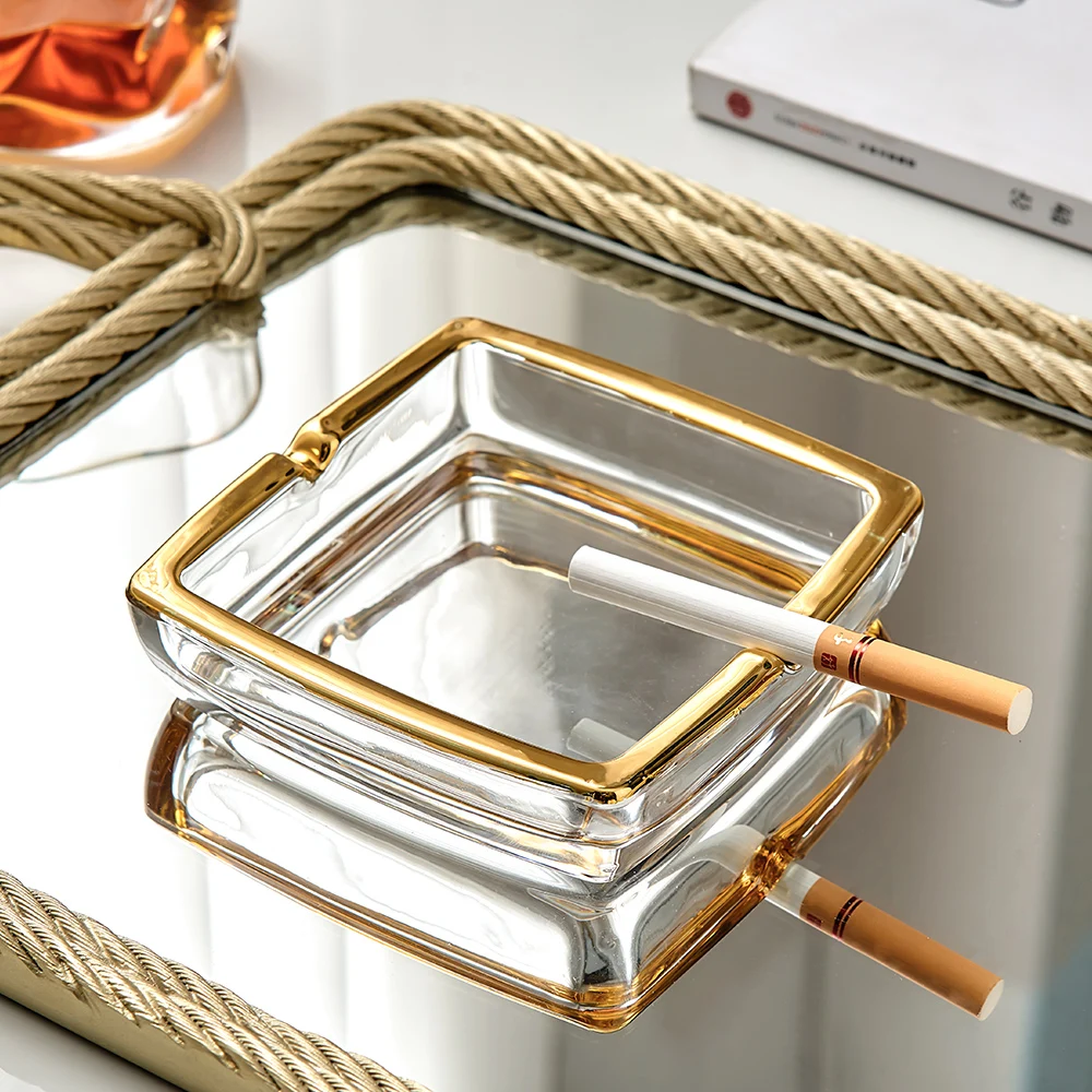 軽量高級家の装飾喫煙アクセサリー金メッキ幾何学クリスタル