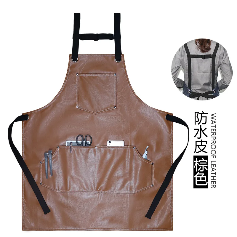 Пользовательский фартук для кофе кухни парикмахера сада хлопка бариста полиуретановый Водонепроницаемый Фартук из искусственной