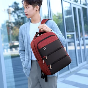 Lightweight Men's USB Charging Backpack Casual Outdoor Travel School Bag Zipper Closure Anti-Theft Feature Polyester Letter